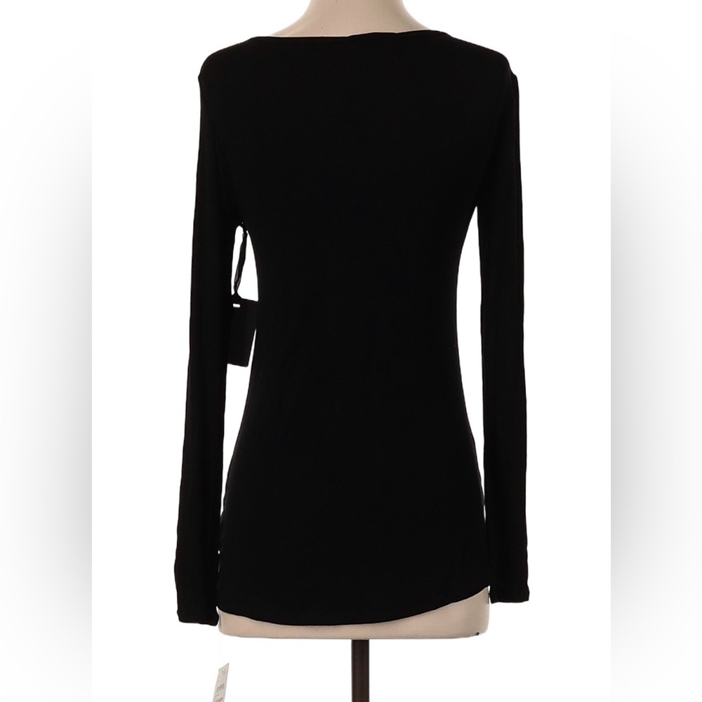 Trouvé XXS Elegant Black Front Twist Long Sleeve Top